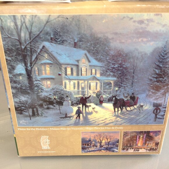 Thomas Kinkade "Home for the Holidays" 1000 Piece Jigsaw Puzzle - Picture 2 of 2